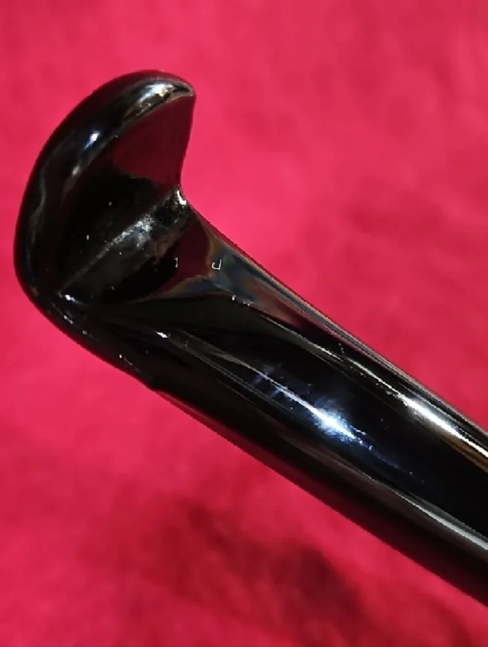 Black Glass Long-Handled Serving Ladle w/Pour Spout - Sleek Hand-Applied Handle